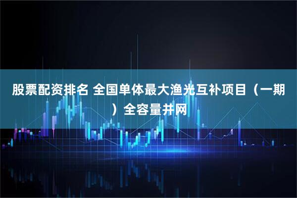 股票配资排名 全国单体最大渔光互补项目（一期）全容量并网